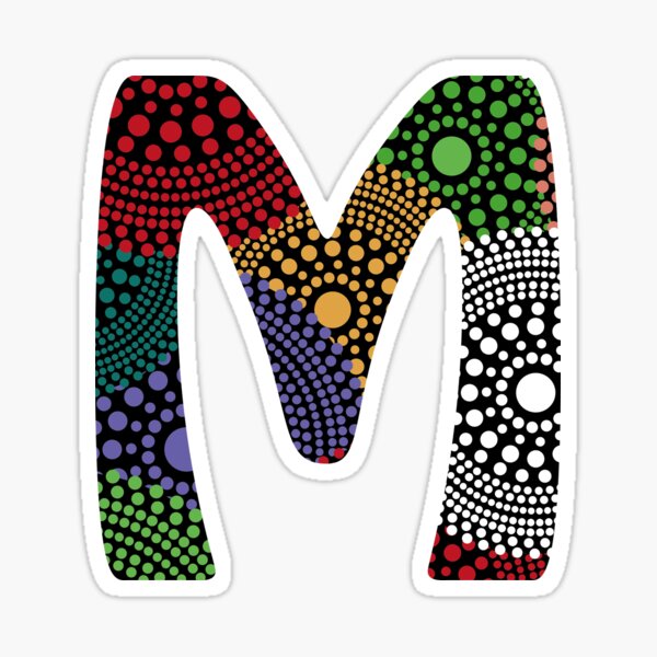 M Aboriginial Alphabet  Sticker