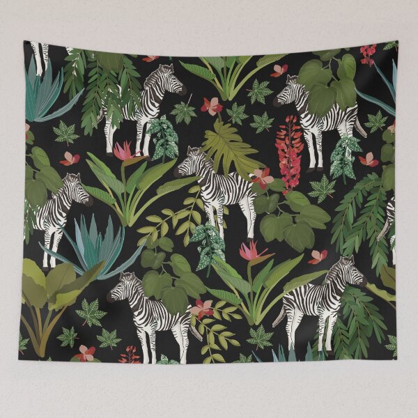 Item preview, Tropical pattern with zebras. designed and sold by Saraiaguiar.