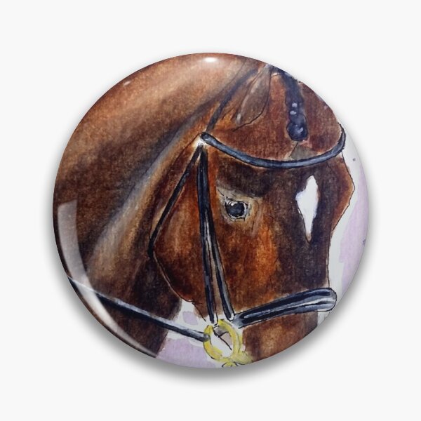 Item preview, Dressage horse portrait watercolor painting designed and sold by horseaddicted.