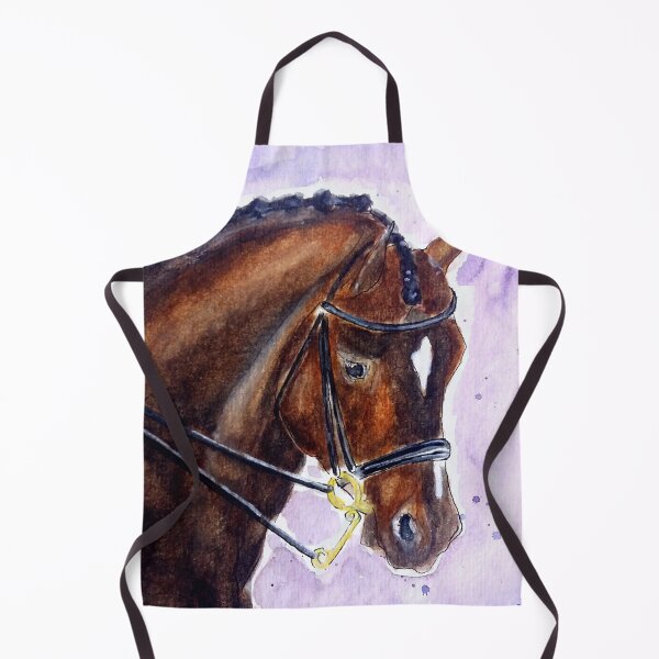 Item preview, Dressage horse portrait watercolor painting designed and sold by horseaddicted.