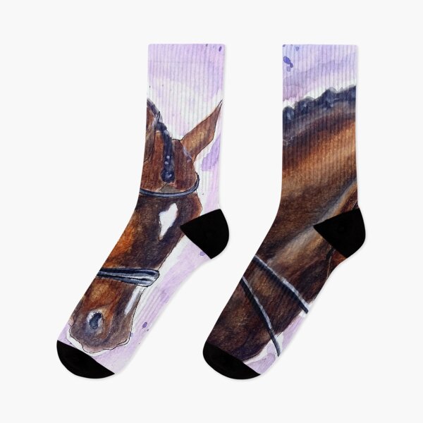 Item preview, Dressage horse portrait watercolor painting designed and sold by horseaddicted.
