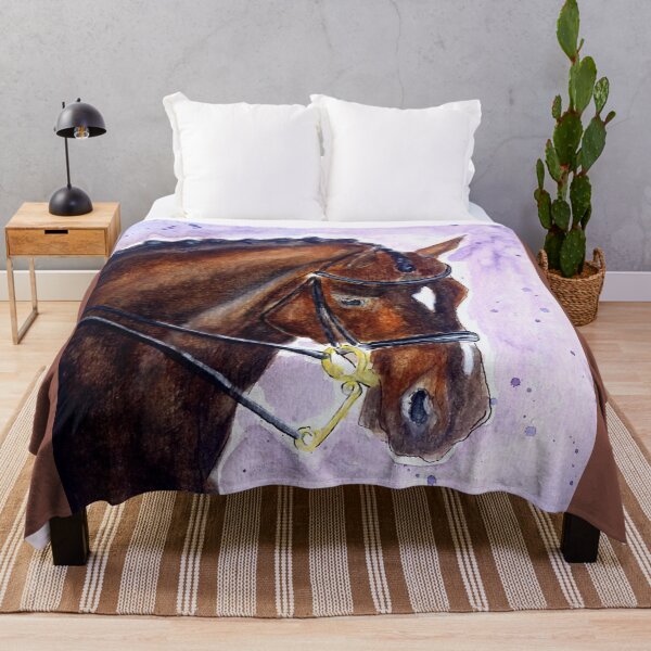 Item preview, Dressage horse portrait watercolor painting designed and sold by horseaddicted.