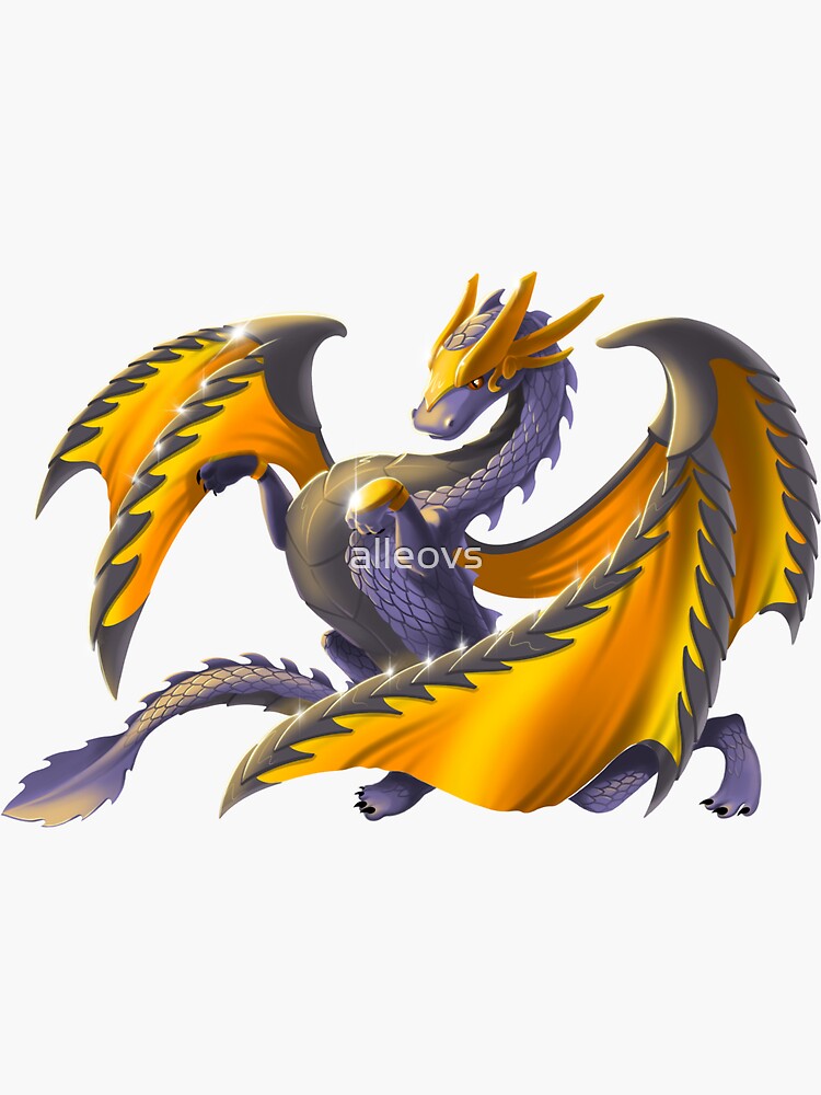 "Magical cool metal dragon dragon of the elements" Sticker for Sale