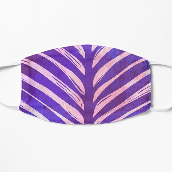 Palm Woodcut Blue Flat Mask