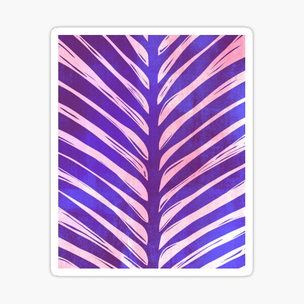Palm Woodcut Blue Sticker