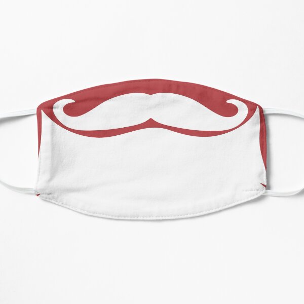 Santa Beard white Funny Humour Santa Claus Mustache Xmas Red Flat Mask