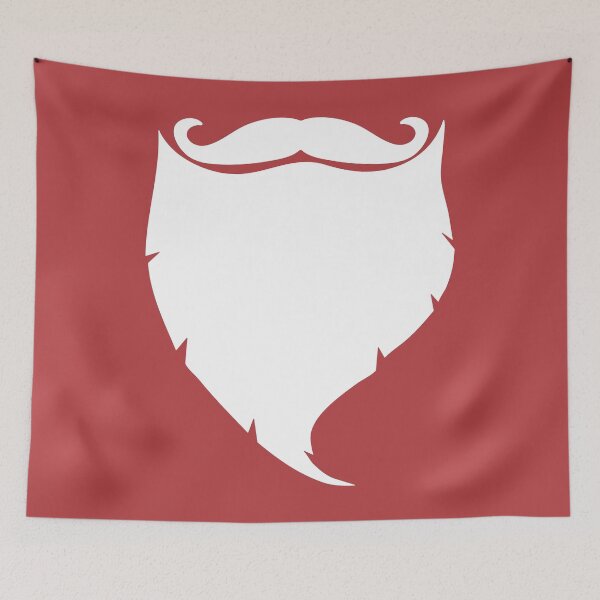Item preview, Santa Beard white Funny Humour Santa Claus Mustache Xmas Red designed and sold by peachyline.