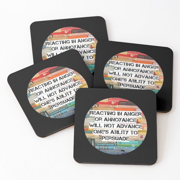 Item preview, RBG quote, Reacting in anger or annoyance will not advance one's ability to persuade designed and sold by avit1.