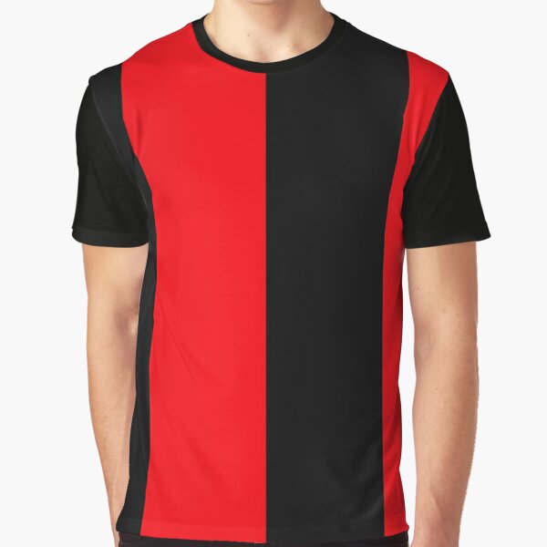 Unisex Half sleeves Multi Color Football Apparel - Red Black Line Pattern