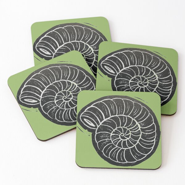 Item preview, Ammonite lino cut designed and sold by salfent.