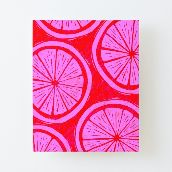 Citrus Block Print Canvas Mounted Print