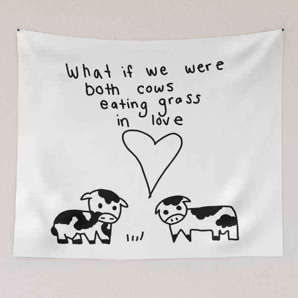 Item preview, what if we were both cows eating grass in love designed and sold by rebeccaxlewis.
