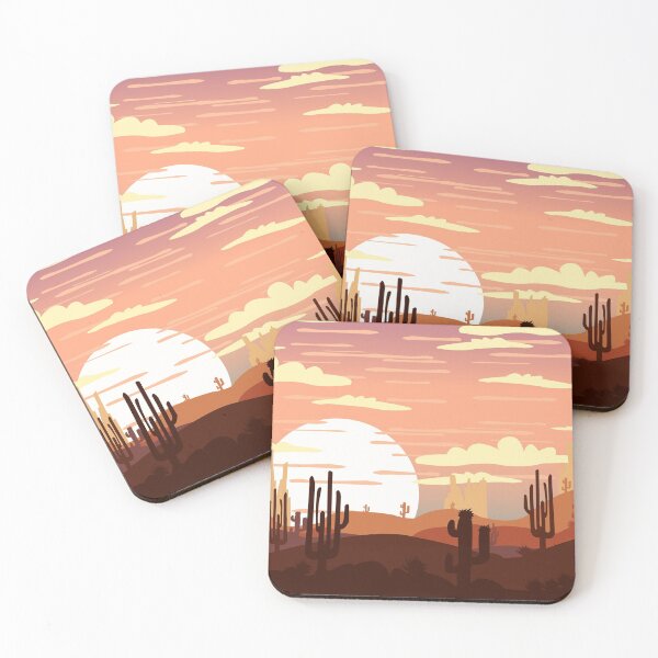 Item preview, Desert Landscape with Different Layers with Cactus And Sunset  designed and sold by PrinChic!.