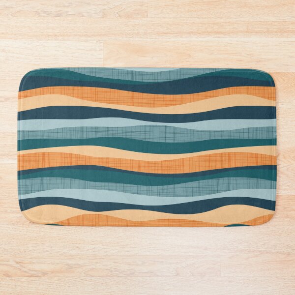Item preview, Horizontal lines intersection // green pine orange tequila sunrise and blue malibu stripes designed and sold by SelmaCardoso.