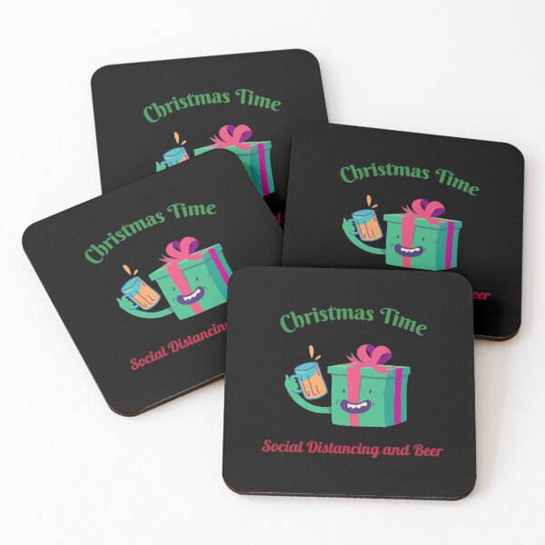 Item preview, Christmas Time Social Distancing and Beer designed and sold by FitFabFunny.