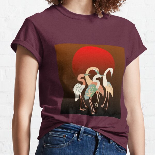 Flamingo at sunset Classic T-Shirt