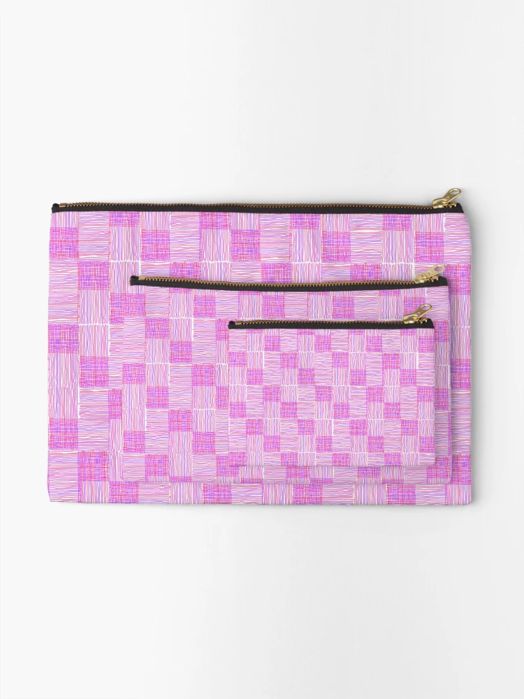 Thumbnail 2 of 4, Zipper Pouch, Interpretive Weaving (Raspberry Delight) designed and sold by StudioBoomBoom.