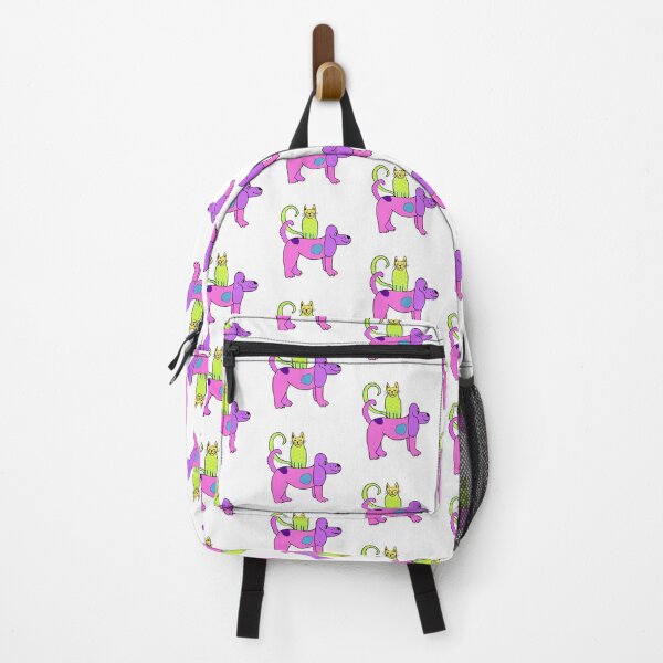 Item preview, polka dot cat riding purple dog designed and sold by LBehrendtDesign.