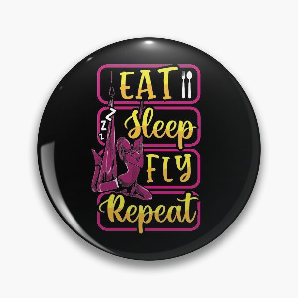 Item preview, Funny Eat Sleep Fly Repeat Aerial Yoga Silks designed and sold by perfectpresents.