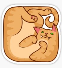 Red square cat Sticker