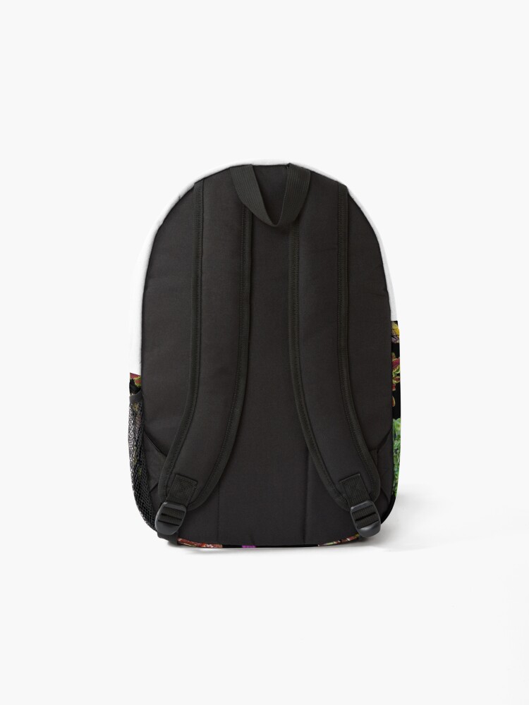 Alternate view of Carnivorous plants black background Backpack