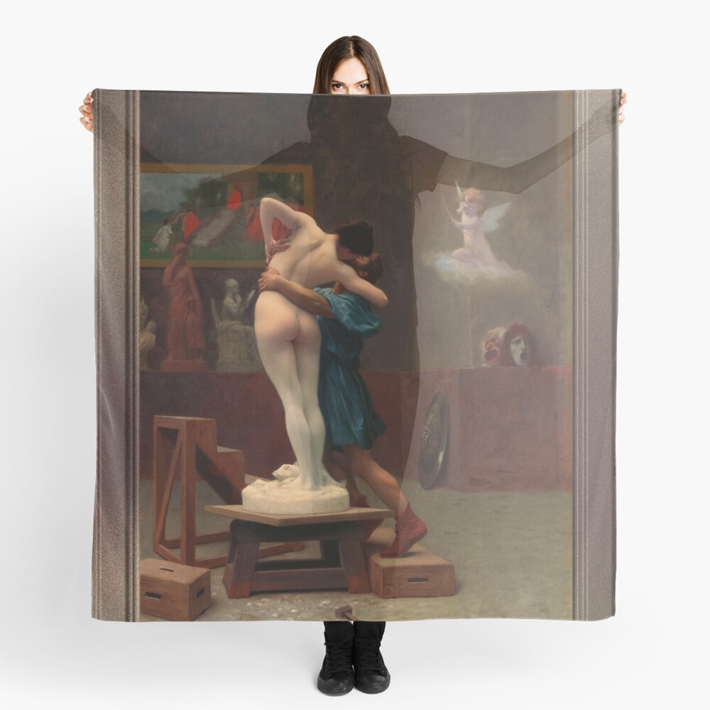 Pygmalion and Galatea by Jean-Léon Gérôme - Love From Fantasy To Reality 4 Pygmalion and Galatea by Jean-Léon Gérôme Old Masters Classical Art Reproduction Ladies Scarf