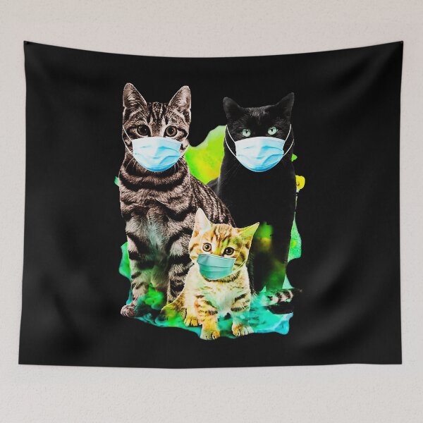 Item preview, THREE CATS WEAR FACE MASK T-SHIRT designed and sold by RobBengi24.