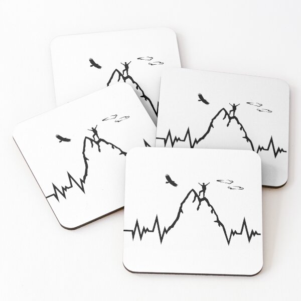 Item preview, Mountain climber heartbeat - mountain ECG pulse designed and sold by claudiasartwork.