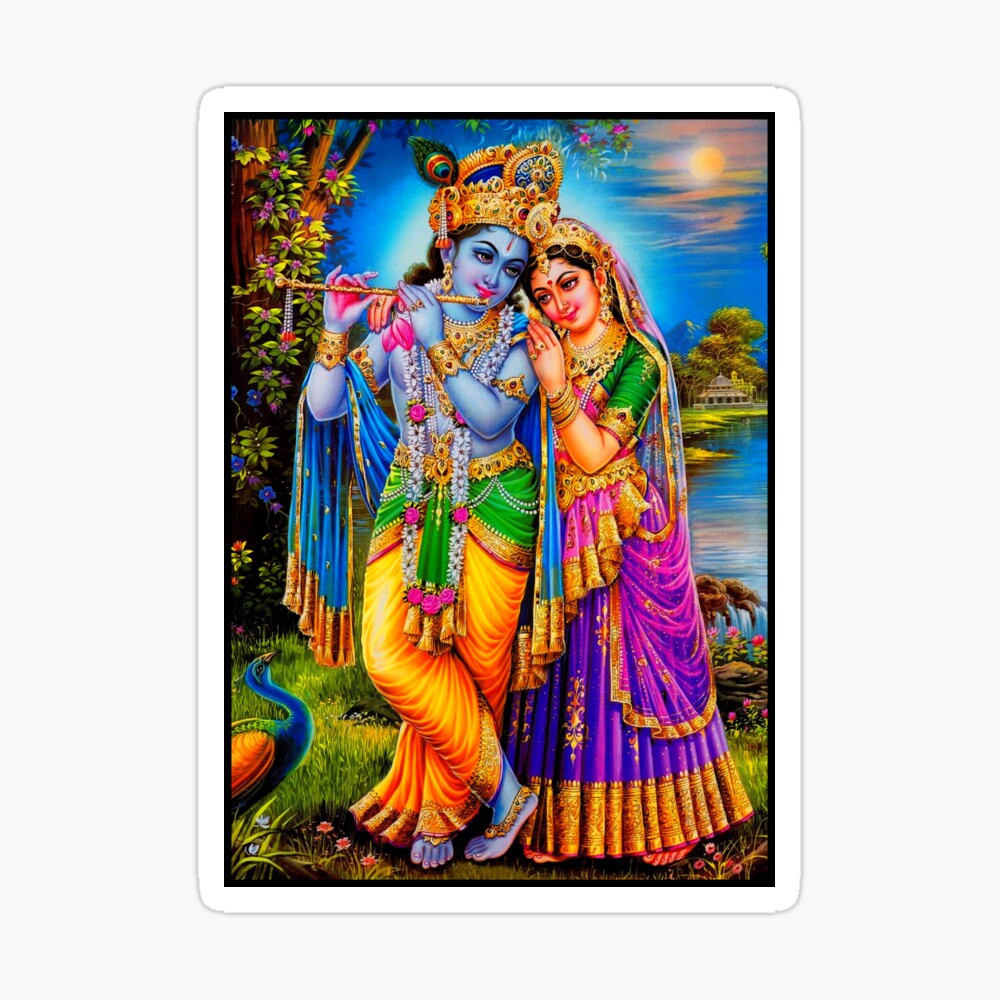 Hindu Lord Radha Krishna Goddess Print