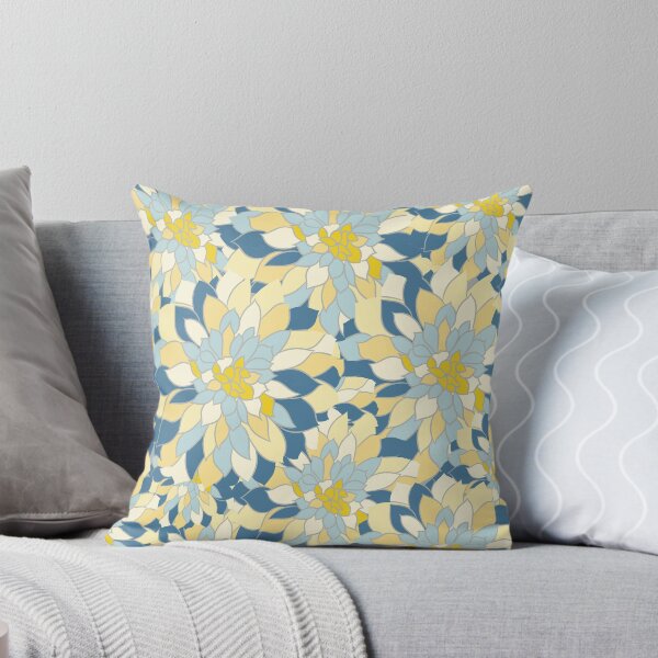 Item preview, Modern Garden Floral Prints, Blue and Yellow designed and sold by meggydesigns.