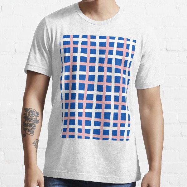 "COLORFUL CHECK PATTERN blue, white, pink" Tshirt for Sale by tulip20
