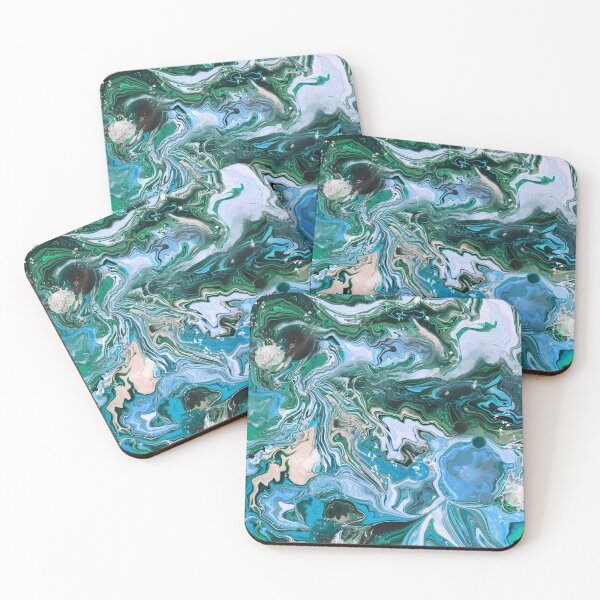 Item preview, Marble Abstract Aesthetic Green Jade Blue Dreamy  designed and sold by NikoleneStudios.