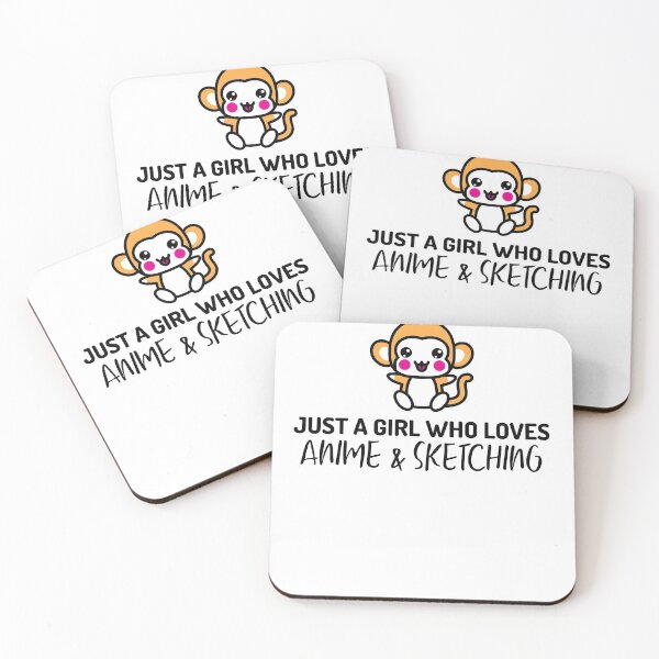 Item preview, Just A Girl Who Loves Anime And Sketching Cute Monkey designed and sold by jacks-tees.