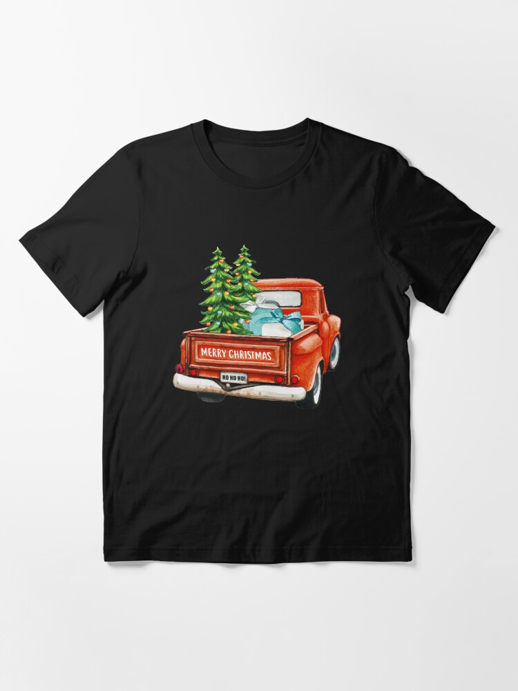 Alternate view of Red Truck Pick Up Christmas Tree Essential T-Shirt
