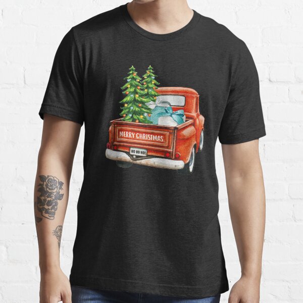 Red Truck Pick Up Christmas Tree Essential T-Shirt