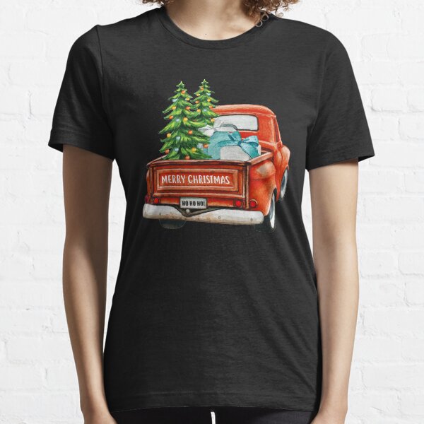 Red Truck Pick Up Christmas Tree Essential T-Shirt