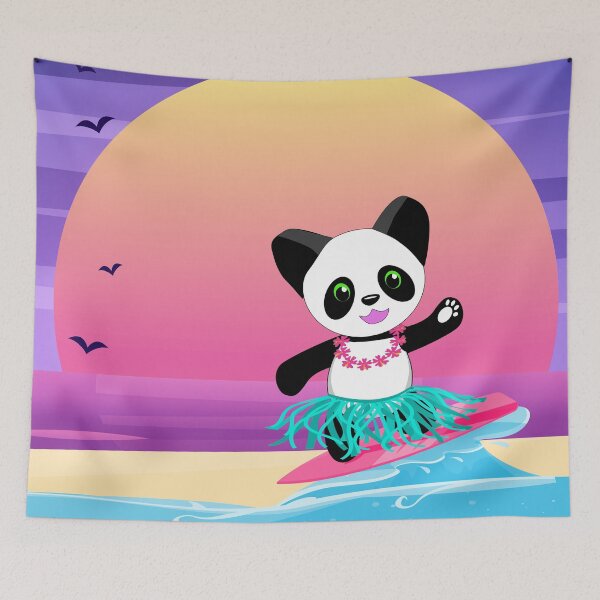 Item preview, Happy Summer - featuring Happy Panda. By Cute Kawaii Art. designed and sold by CuteKawaiiArt.