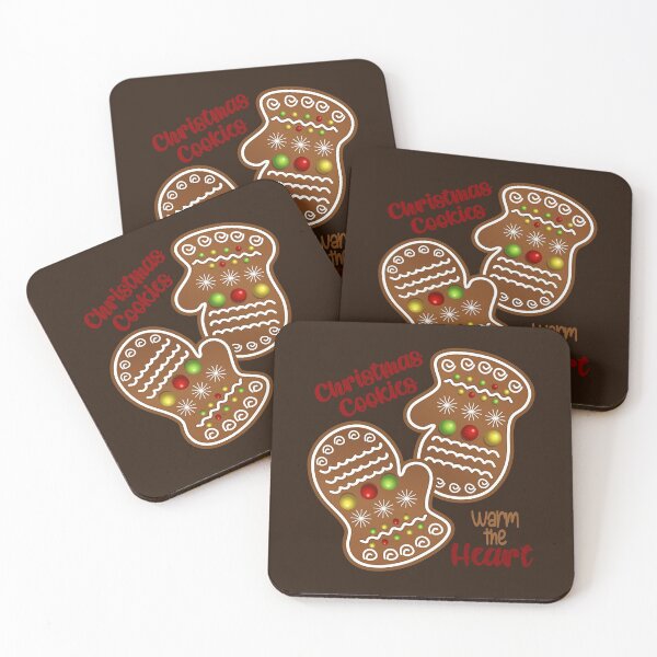 Item preview, Christmas Cookies Warm the Heart - Dark Brown Background designed and sold by PawsitiveMum.
