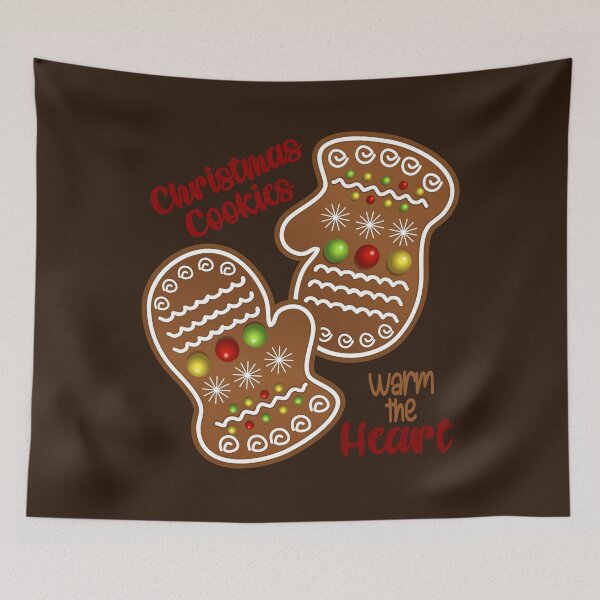 Item preview, Christmas Cookies Warm the Heart - Dark Brown Background designed and sold by PawsitiveMum.