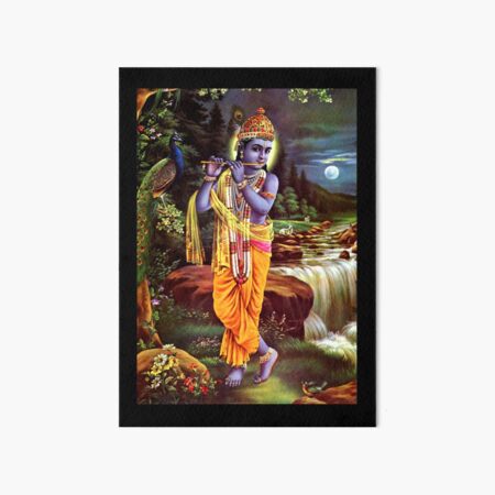 Hindu Lord Krishna God Print Art Board Print