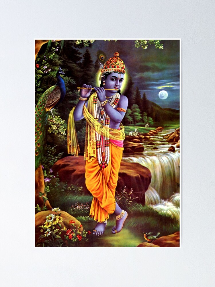 Hindu Lord Krishna God Print