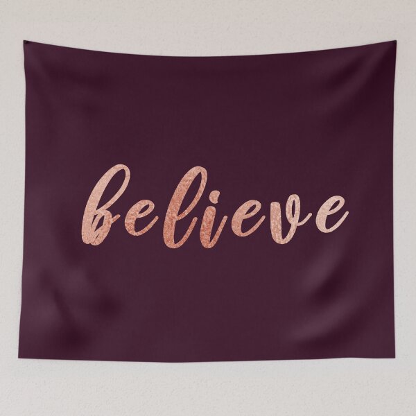 Item preview, Rose Gold Calligraphy Believe Inspirational Quote designed and sold by NAYANA S KUMAR.