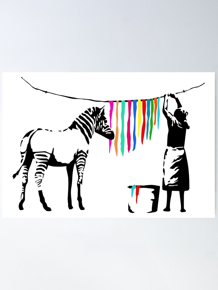 Zebra Stripes Washing - Banksy Graffiti | Poster
