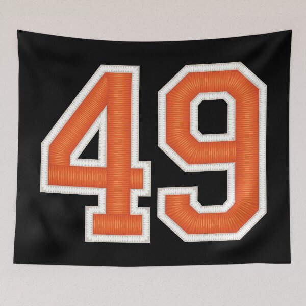 Aperçu de l'œuvre Maillot sport numéro 49 quarante-neuf orange créée et vendue par elhefe.