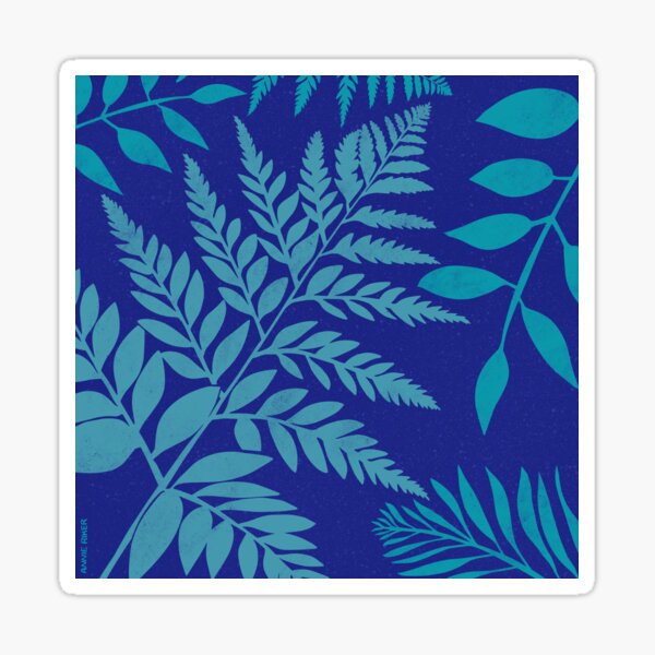 Forest Leaves Blockprint Sticker