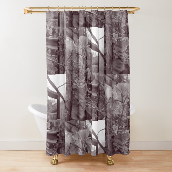 English Garden - Geranium BW Shower Curtain