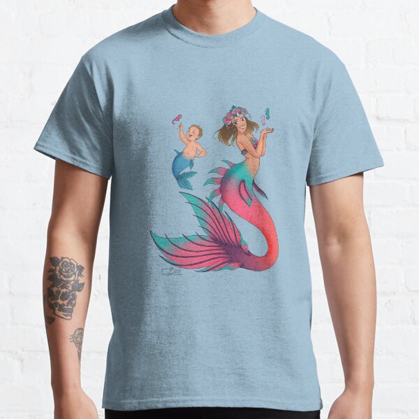 Mermaid queen and a guppy Classic T-Shirt