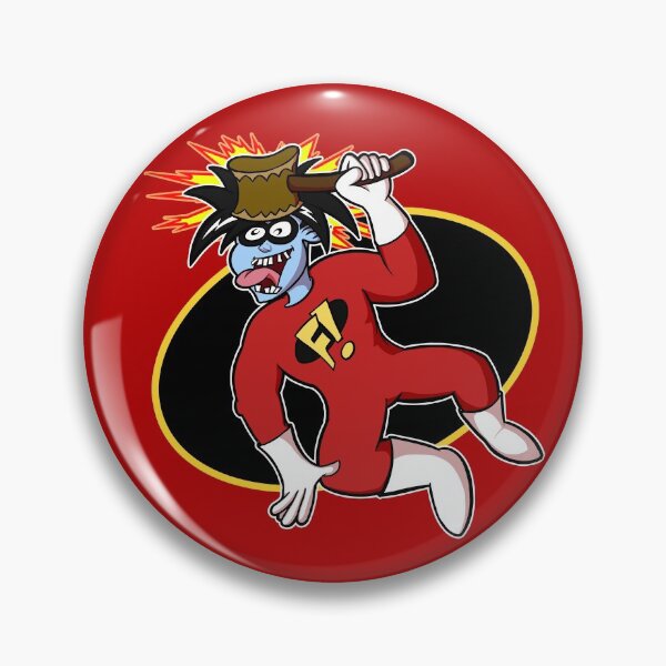 Item preview, Freakish Blue Lunatic Superhero Hammers Own Head designed and sold by nortoons.