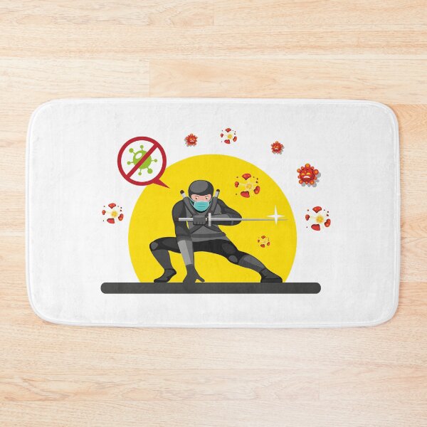 Item preview, Ninja wear mask destroy cell bacteria virus with sword katana designed and sold by aryoyo.