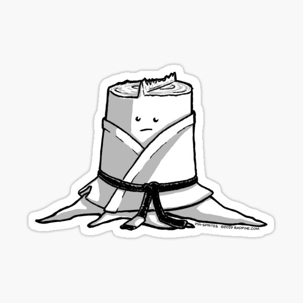 Pin-Sprites - Stump in a Gi - Black and White/Face Sticker